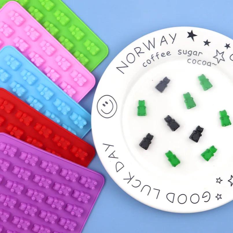 Reposteria Gummy Bears Silicone Mold Dropper Pastry Molds Creatives Bakeware Kitchen Decorating Tools Baking Styling 50Grids Bar