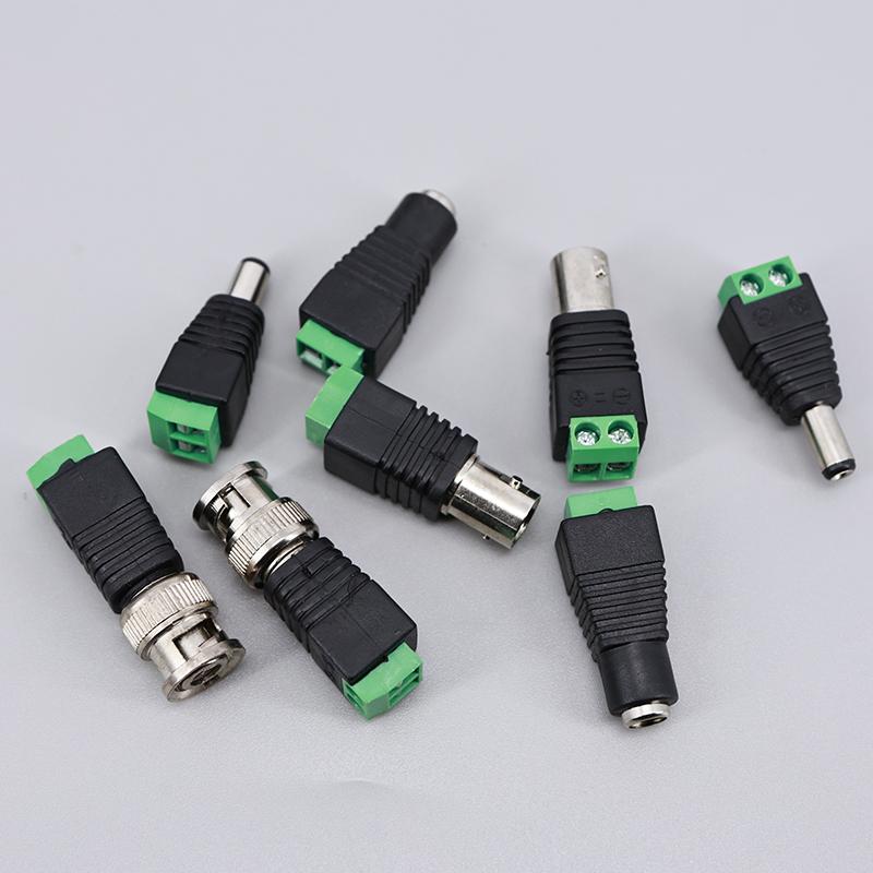Female Male DC BNC Connector 2.1*5.5mm DC Jack Power Audio Adapter Electrical Wire Converter For RGB LED Strip Light CCTV Camera