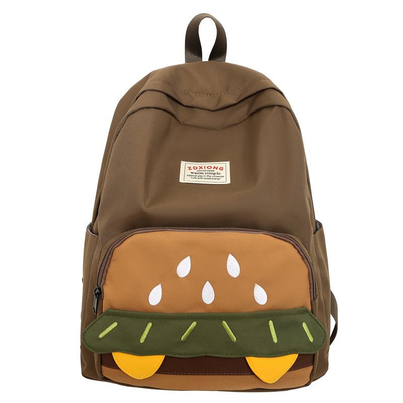 Школьный рюкзак ins Гамбург нишевый милый дизайн школьный рюкзак мультяшный универсальный для студента колледжа легкий дорожный рюкзак повседневный рюкзак