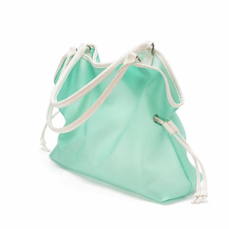 Sweet and cool jelly bag female star mirror tote bag candy color shoulder bag versatile transparent handbag