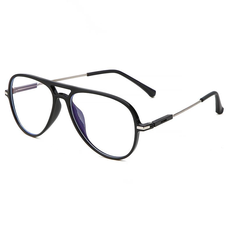 Классические модные очки-пилот - двойной мост, плоский верх, линзы из поликарбоната для мужчин и женщин с защитой от синего света