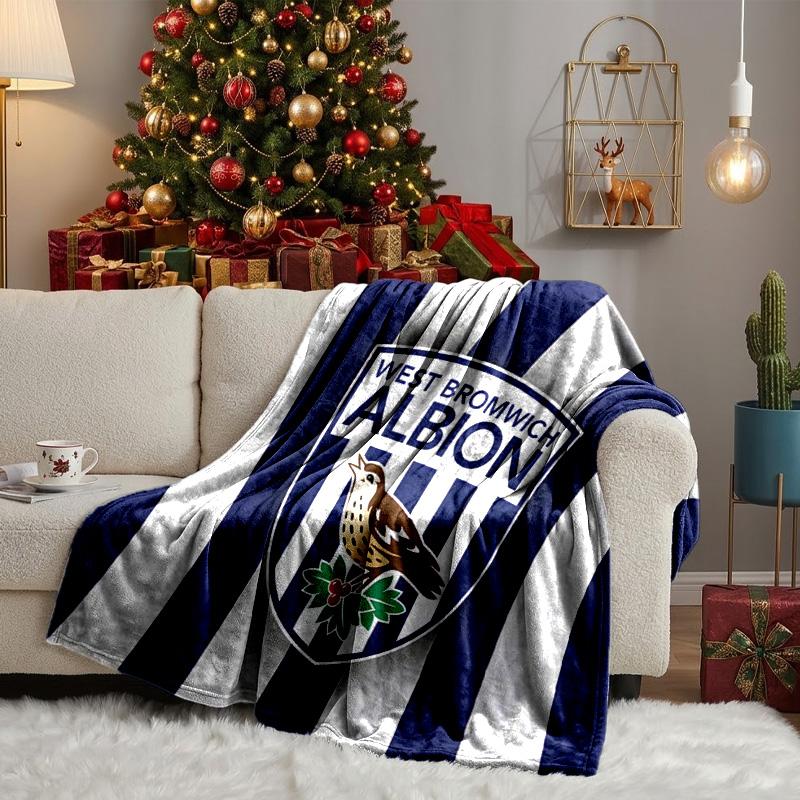 Bromwich Albion Throws Blanket Flannel Blankets Plush for Couch Bed Gifts for Men Women Travel picnic blanket Christmas fan gifts