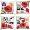 New Floral Pillowcases Home Festival Sofa Cushion Pillowcase Decoration