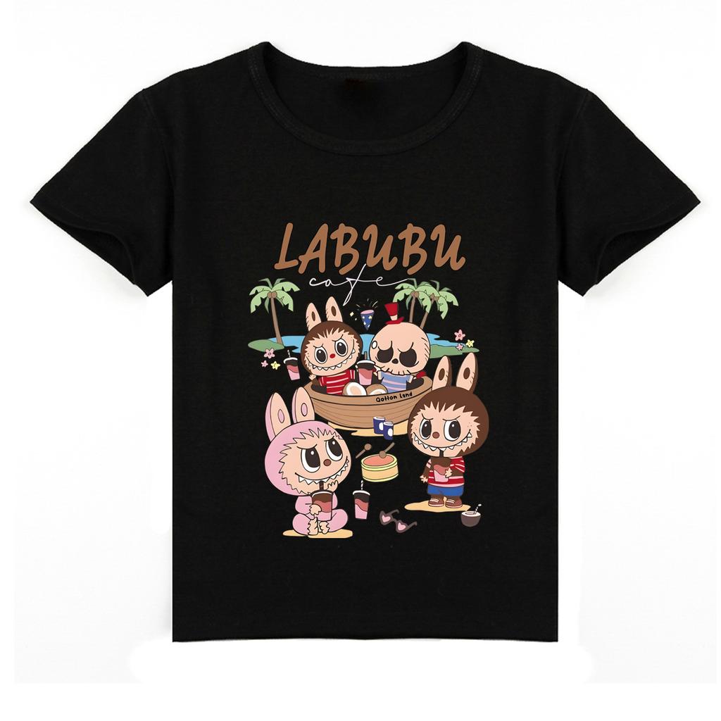Kids 2D Tee Labubu T-shirt Children Short-sleeved