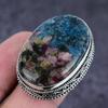 Natural Watermelon Tourmaline Gemstone 925 Sterling Silver Gift Ring S.8 O5j17