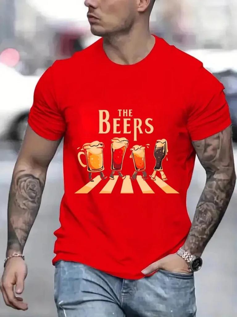 The Beers 3D Printed Men Tee Shirts Breathable Tops Street Fashion T-shirt Mens Casual Summer T Shirts Fashion Men T Shirts