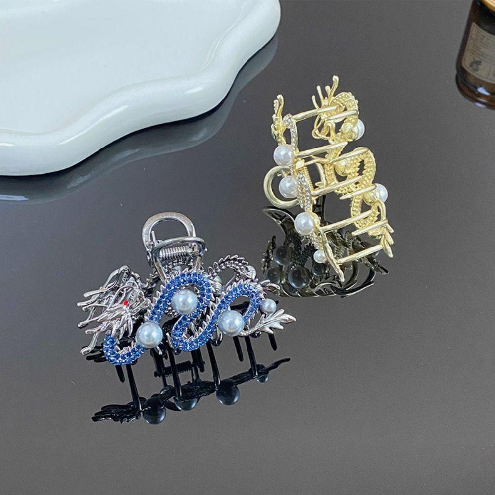 Новогодний головной убор Зодиакальный дракон Коготь Шпилька для волос со стразами Акула Заколка для волос с изображением животного Заколка для волос для девочек