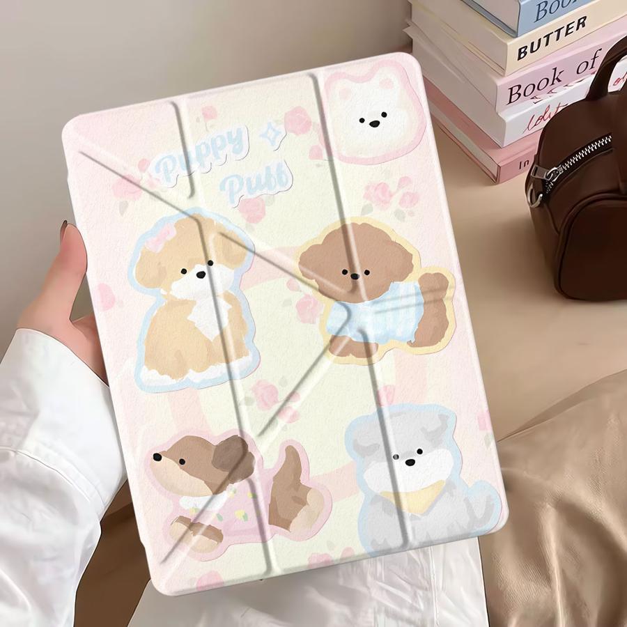 Милый Собака Счастливый Держатель Чехол для Планшета Для iPad Mini 6 7 Pro 2025 Air 4 5 M3 M2 1 2 M4 11 дюймов Pro 11-го 10-го 9-го 8-го 7-го
