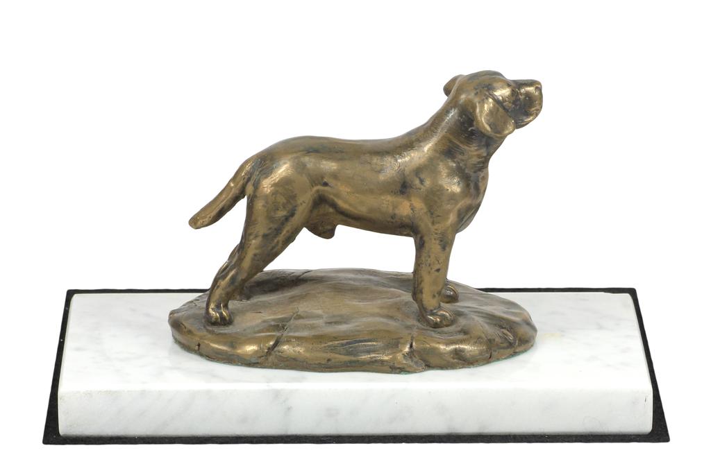 Labrador Retriever - dog figurine, statue on white marble, trophy for Art-Dog dog show exhibition