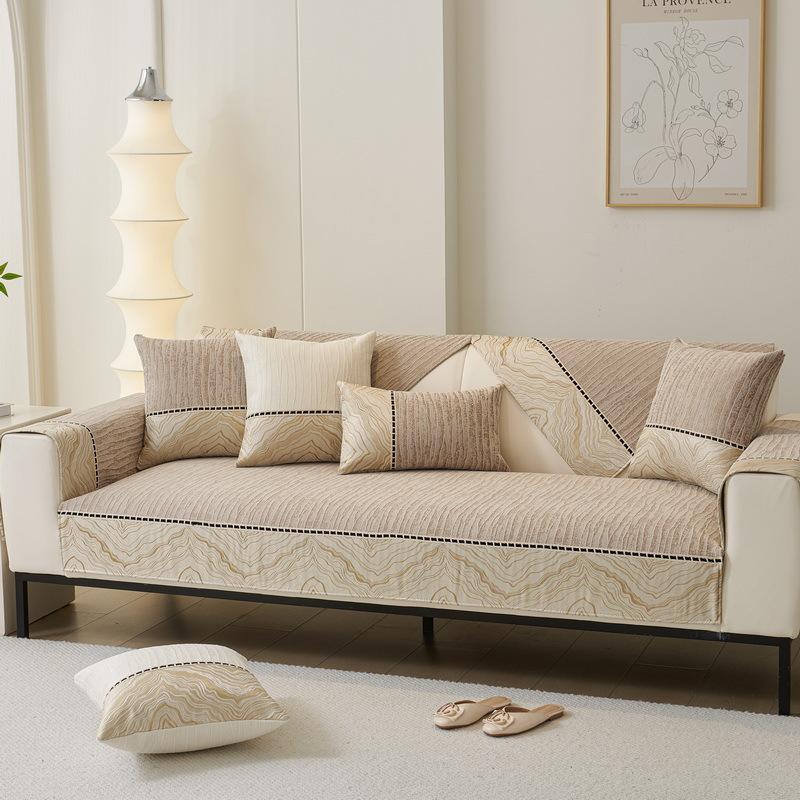 New Modern Chenille Sofa Cushion Chaise Lounge Sofa Mat For Living Room Non-slip L Shaped Corner Couch Cover for Living Room