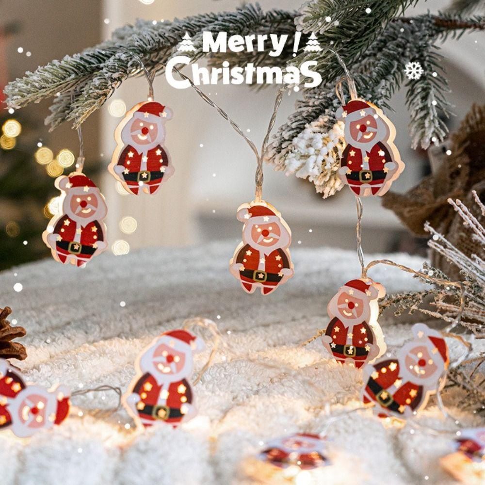 Elk Shape Xmas Ornament String Light Cartoon Holiday String Lights Christmas Decorations
