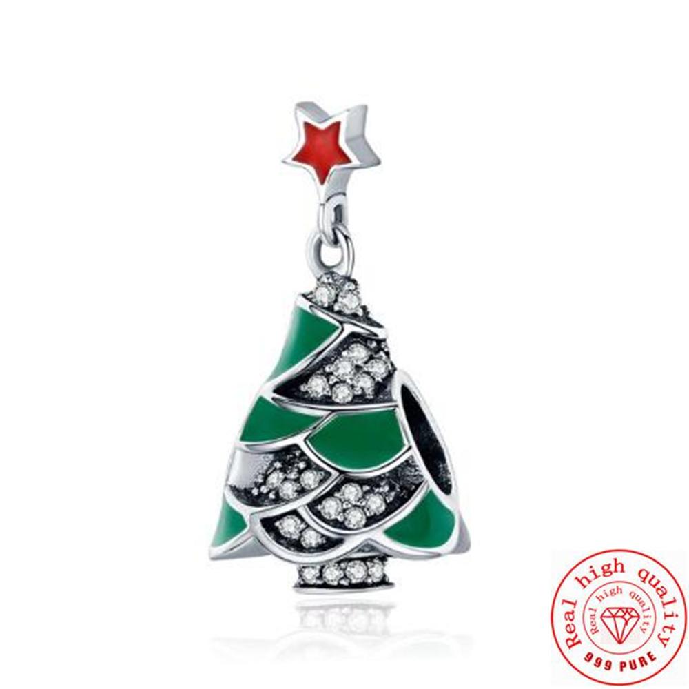 925 Серебряный Пряничный Человечек Носок Санта-Елки Подвеска Снеговик Из Бисера Подходит Оригинальный Браслет Женский Рождественские Изящные Ювелирные Изделия