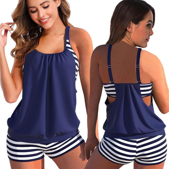 2 шт./компл. стильный пляжный комплект бикини с U-образным вырезом для плавания, дышащий быстросохнущий пляжный топ, шорты, комплект одежды для водного спорта