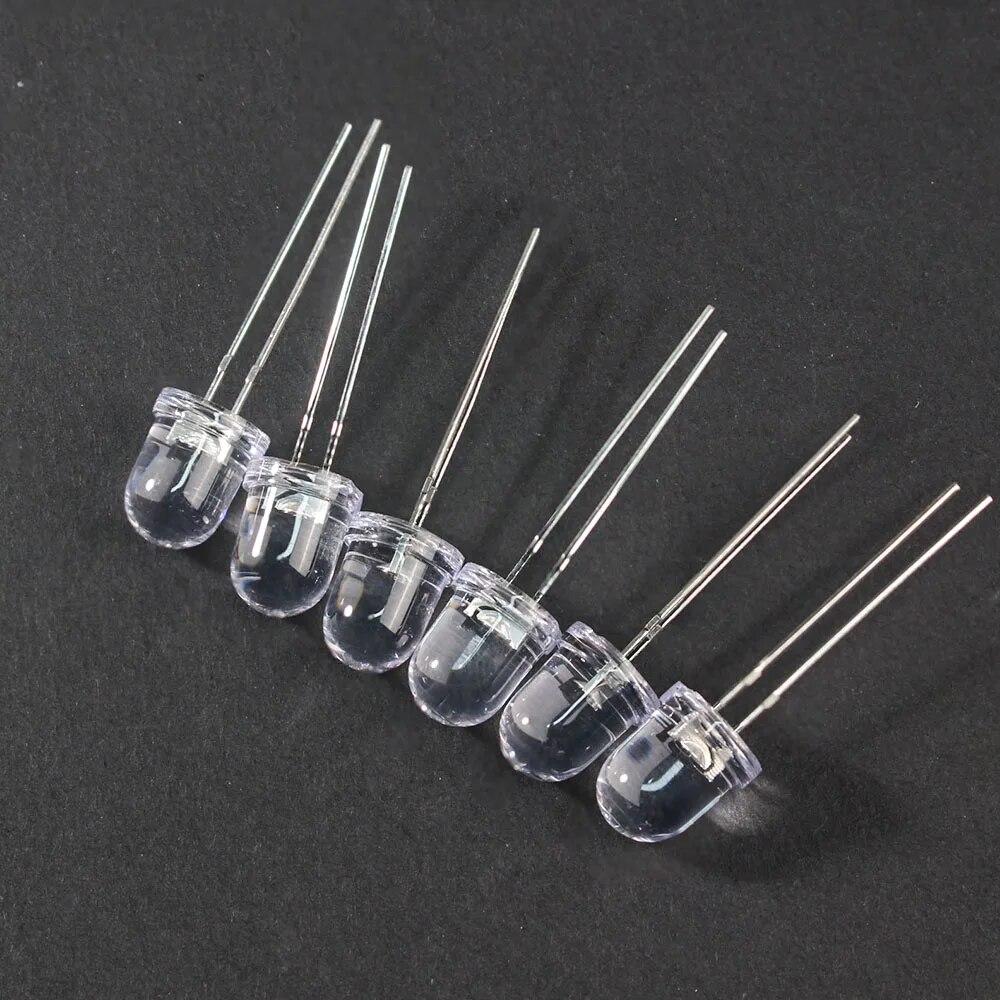 50 шт./лот 8 мм светодиодный соломенная шляпа/туман/цвет/прозрачный светоизлучающий диод комплект белый синий зеленый красный желтый свет светодиодные лампы излучающий диод F8