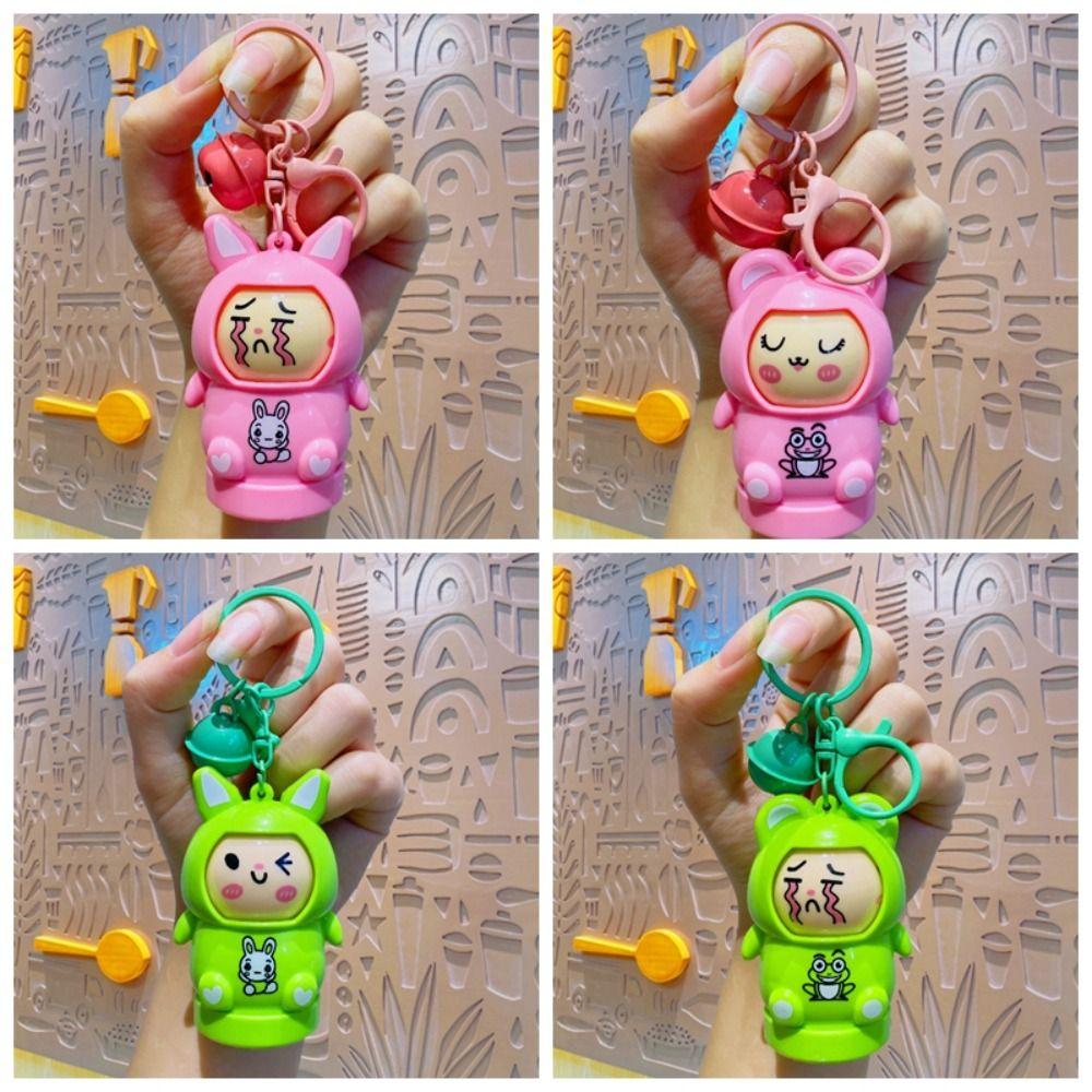 Rabbit Face Changing Doll Cartoon Doll Toy Key Ring Creative Frog Keychain  Playing Supplies