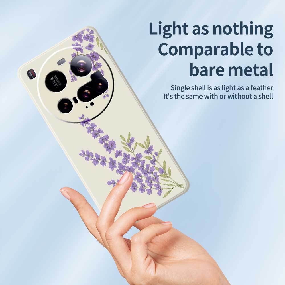 For Xiaomi 15 Ultra Case Lavender Pattern Printing Straight Edge TPU Phone Back Cover
