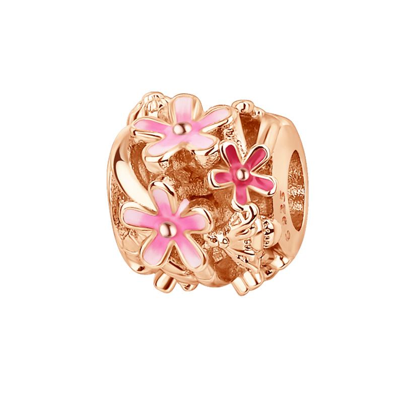 100% S925 Sterling Silver Pendant Sparkling Snowflake Rose Daisy Flower Bee Clip Charm Bead Fit Original Bracelet Jewelry