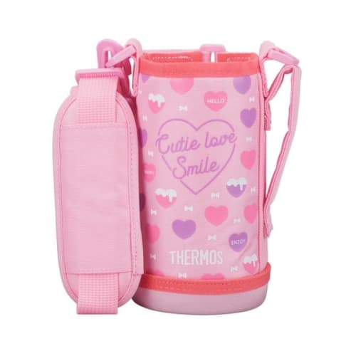 Thermos Сменная бутылка 2-в-1 FJJ-601WF с удобным чехлом, розово-белая (ПКВ)