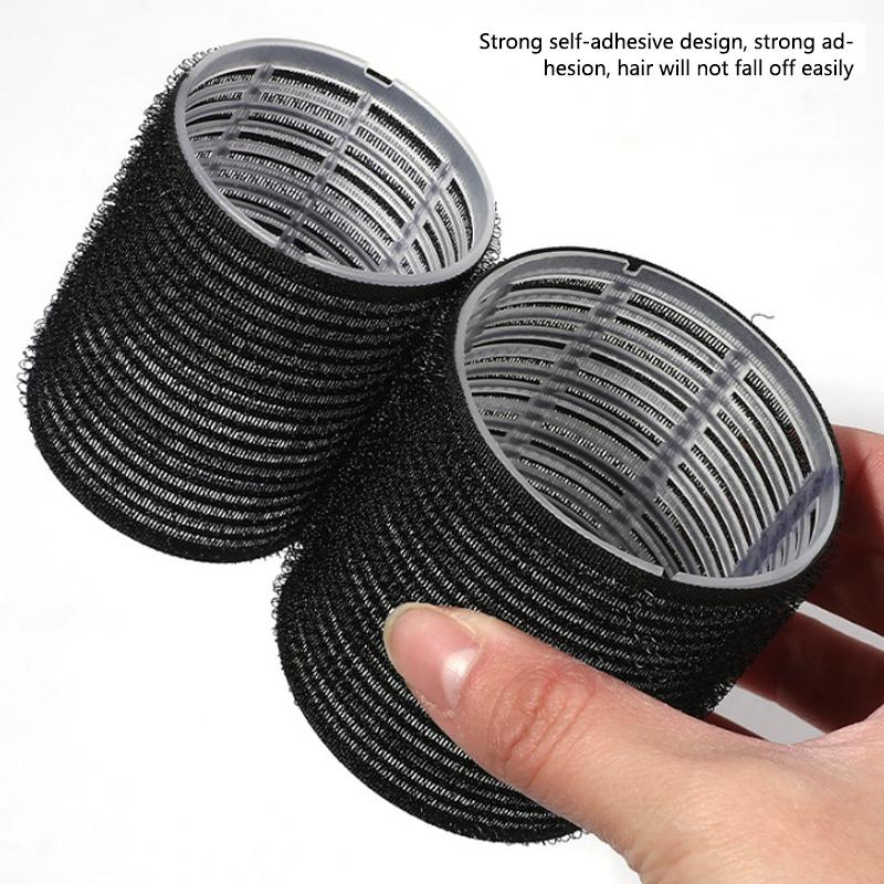 16 шт./комплект, черные самозажимные бигуди с зажимами, безнагревные бигуди для волос, большой набор липких бигуди для салонной укладки волос