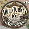 Винтажная металлическая круглая жестяная вывеска 8 дюймов Wild Turkey 101, Настенный декор, Ретро, Бар, Мужская берлога, Паб, Дом