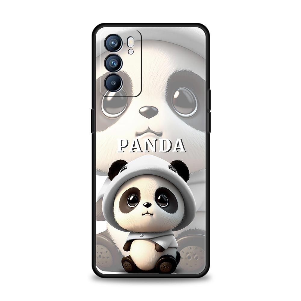 Чехол для телефона с пандами для Oppo Reno 13 12 11 10 7 F Find X5 X6 A98 A80 A79 A78 A57 A54 A31 A17 Pro 5G Мягкий ТПУ Чехол Fundas Сумки