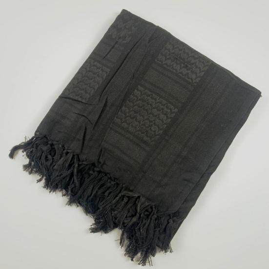 Plaid Print Shawl with Fringed Edges Jacquard Sun Sand Wind Protection Ethnic Style Scarf Men Women Outdoor Shawl