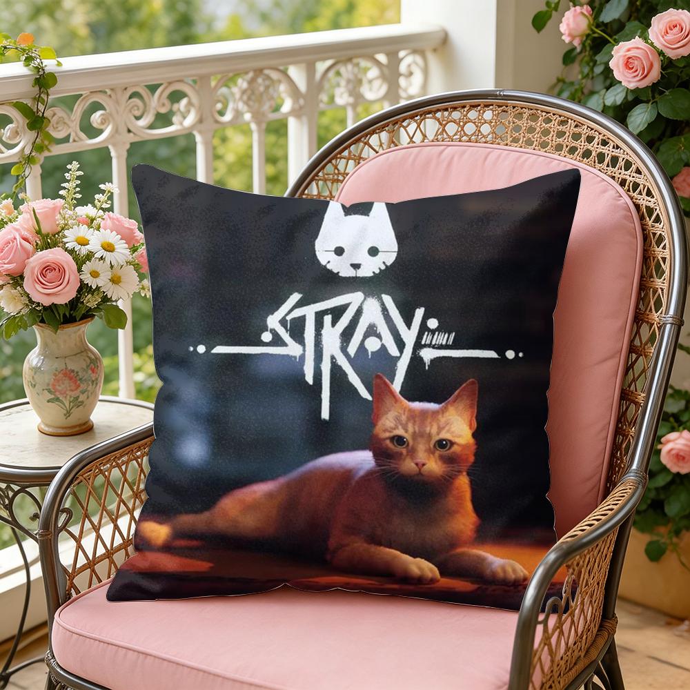 Game SStray Cushion Cover Soft Plush Throw Pillow Cover DoubleSided Decorative Cushion Case Sofa Bedroom Home Decor