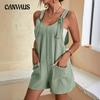 Women's Jumpsuit Summer Casual Fashion Suspender Shorts Jumpsuit Backless Pants