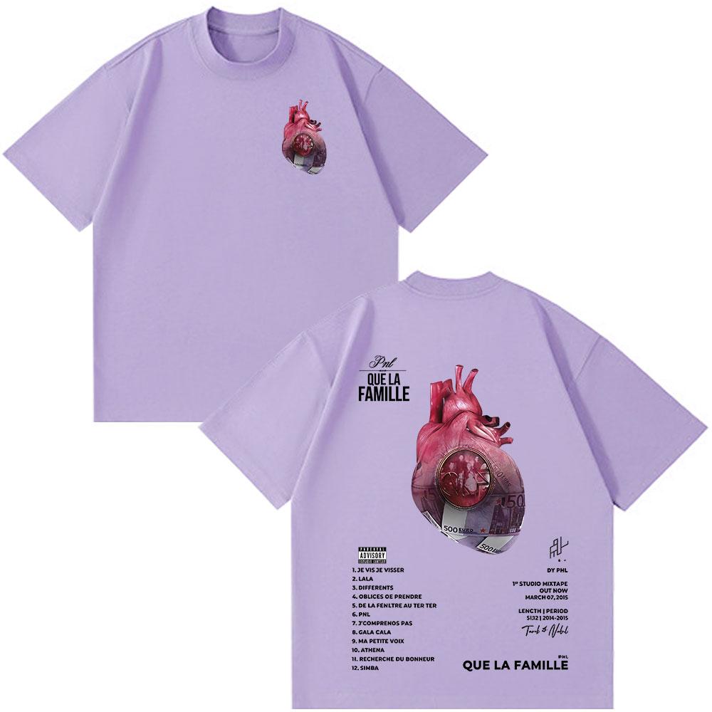 French Rapper PNL Que La Famille Le Monde Chico T-shirt Men Women Hip Hop Fashion Short Sleeve T-shirts Cotton O-Neck T Shirts