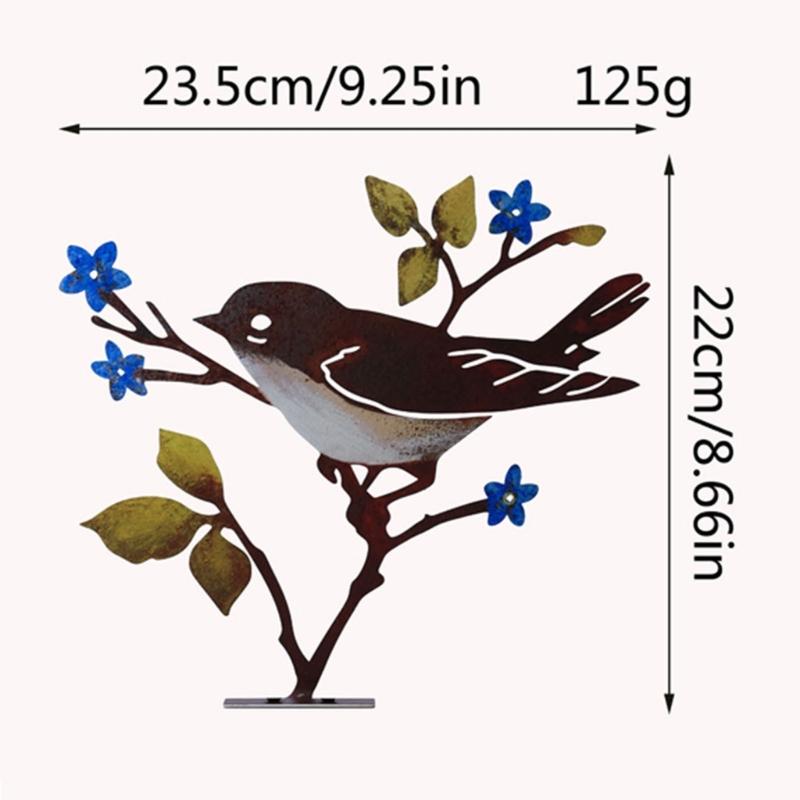Садовые украшения в виде статуи птицы, металлические садовые птицы, украшения для двора, уличная скульптура птицы, металлические садовые украшения для газона