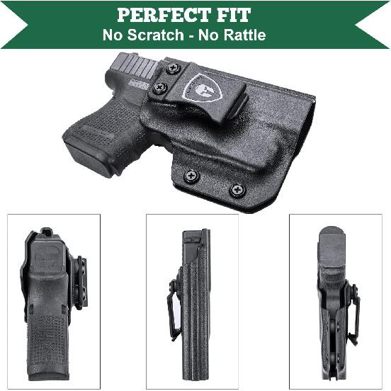 WARRIORLAN Compatible with Glock 26 w/TLR-6 Holster, IWB Kydex Holster Fit Glock 26/27/28/33 w/TLR6 Laser Light, Inside Waistband Concealed Carry
