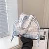 Summer Small Fresh Sweet Plaid Bow Nylon Bag New Niche Design Gentle Lace Shoulder