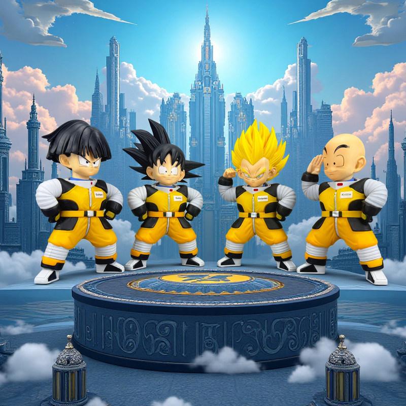 Аниме Dragon Ball Q-версия Фигурки Астронавтский Костюм Гоку Гохан Криллин Веджета Коллекционная Настольная Декорация Статуя