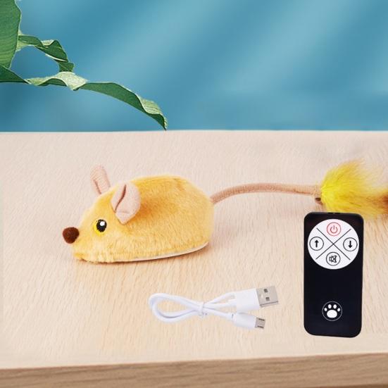 Interactive Mouse Moving Cat Toy Rechargeable Automatic Moving Plush Mice for Indoor Cats