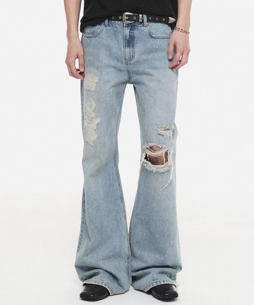 DNSR Signature Flare Distressed Denim Pants