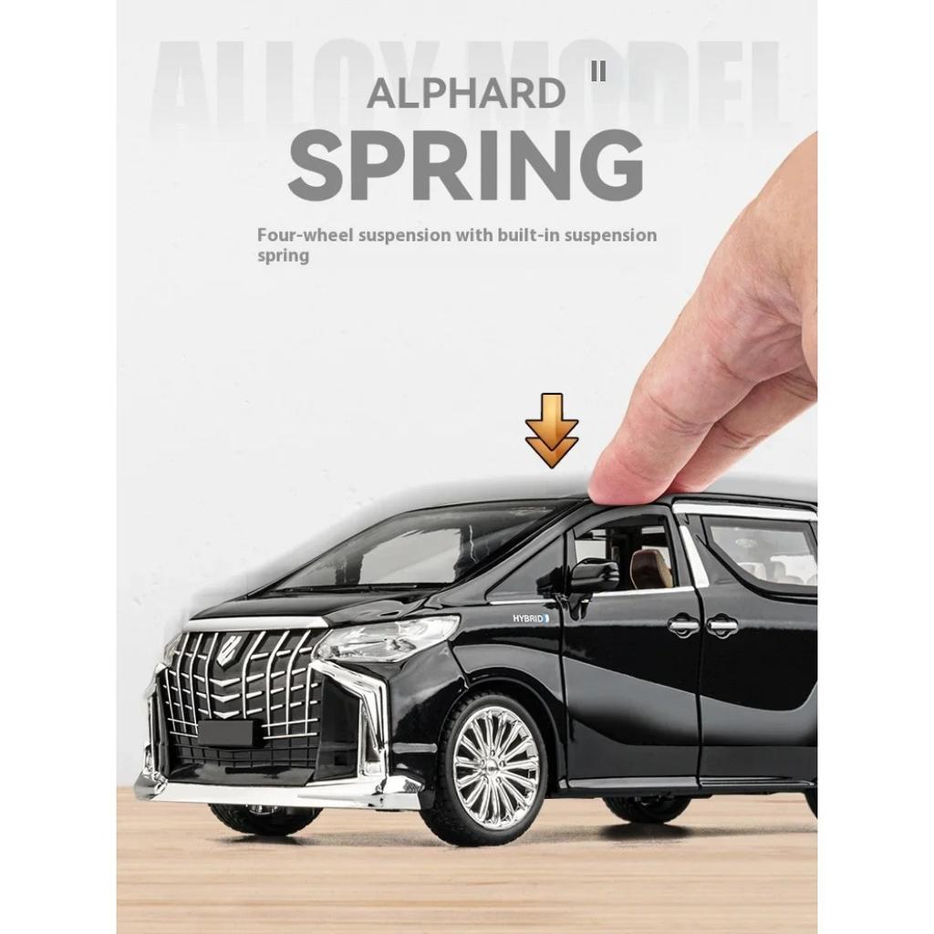1/24 TOYOTA Alphard Luxury MPV литая модель автомобиля из сплава металла со звуком и светом коллекционирование хобби высокая имитационная модель подарок для мальчика