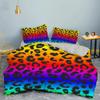 Leopard Print Duvet Cover Set King Size Africa Animal Bedding Set For Girls Boys Children Teen Colorful Leopard Twin Quilt Cover