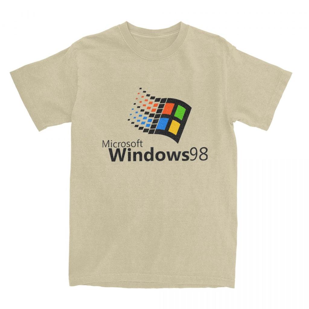 Windows 98 Vaporwave T-Shirt Computer System Harajuku T Shirts Short-Sleeve Tops Summer Cotton Breathable Plus Size 5XL Clothes