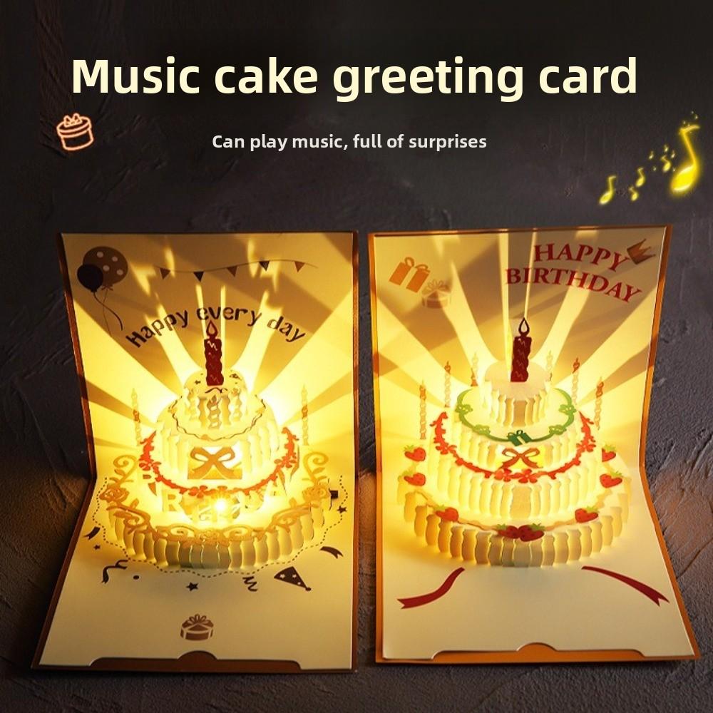 Handmade Miniatures 3D Pop Up Card Foldable Gift Card Gifts Birthday Card Birthday Party