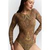 Women's One-Piece Swimsuit Sexy Backless Long Sleeve Swimsuit