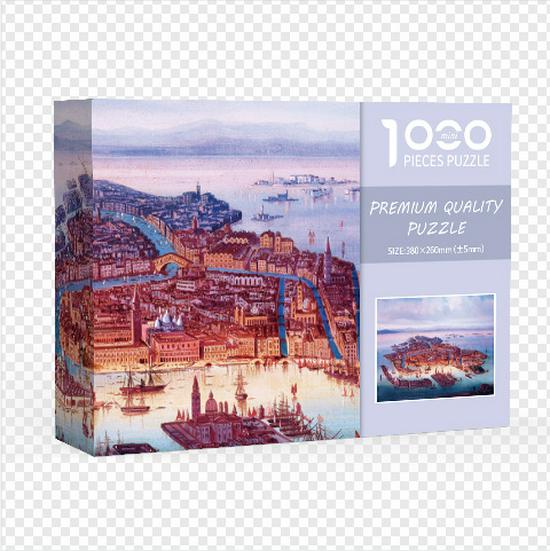 «Белая карточка Мини Пазл Большая волна Канагава 1000-элементный - Плотно прилегающие, без свободных элементов»