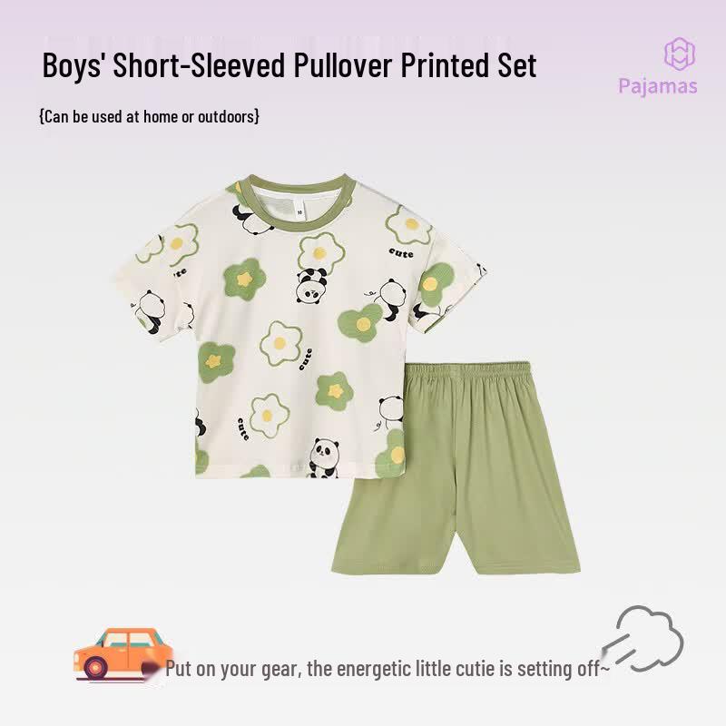 ZISEHY Boys' Pure Cotton Summer Pajamas