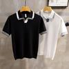 Men's Retro Holiday Style Knitted Polo Shirt - Summer Light & Comfortable with Lapel Short Sleeves