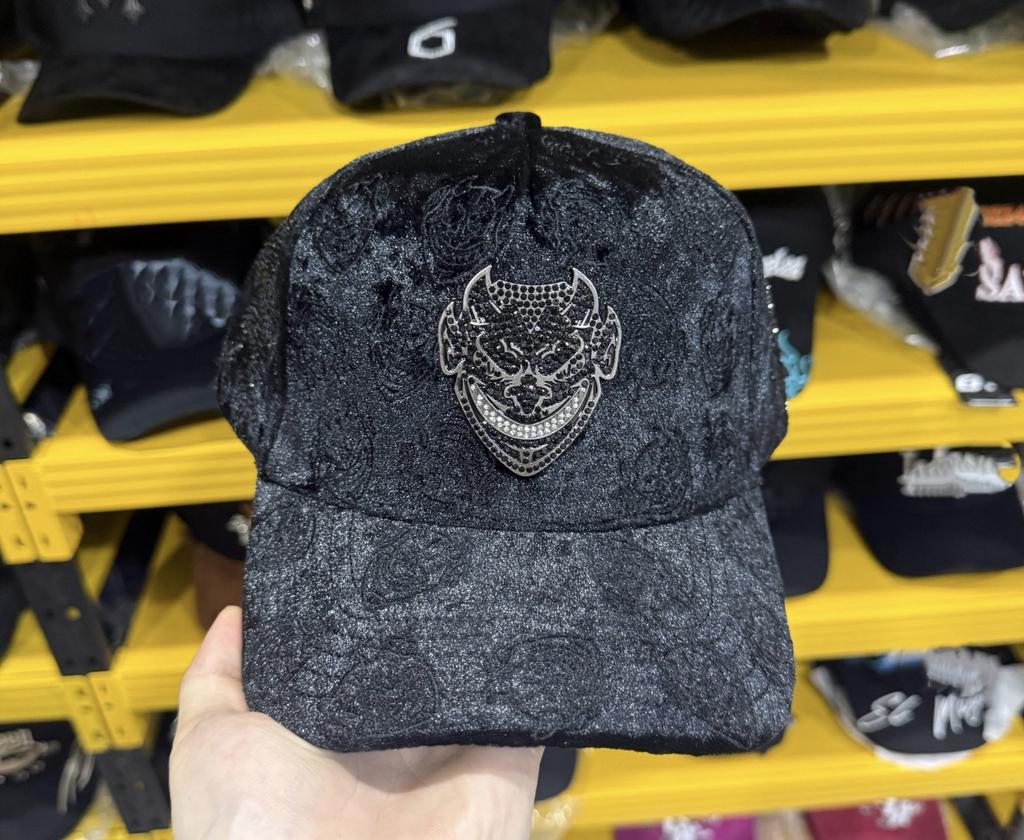 High Quality 5-Panel Curved Brim Baseball Cap with Rhinestone Embellishments Terry Fabric Dobby Style-Sporty Unisex Adult Hat