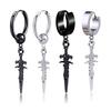 Парные серьги "Меч и Стрела" для женщин, Мужские серьги-гвоздики с дизайном в виде креста, Мужские клипсы