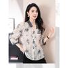 Spring Summer New Fashion Versatile Ink-style Print Chiffon Blouse Simple Office Wear Women Top