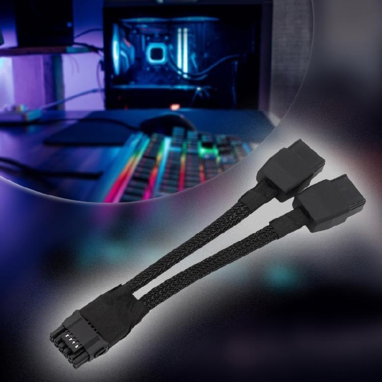 Кабель питания для видеокарты 16AWG 2x 8Pin на 16Pin с термостойкой ПВХ-изоляцией, кабель GPU 12+4Pin