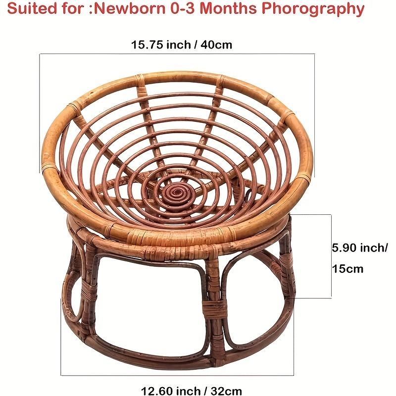 Плетеное кресло Винтажное бамбуковое кресло-радар Кресло Идеально для фотографии Колыбель Реквизит Ручная работа Стильный декор для дома Аксессуар для колыбели