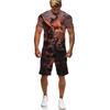Мужская футболка/костюм с 3D принтом Flying Dragon Totem Art, летний крутой топ с короткими рукавами + шорты, комплект, готический спортивный костюм в стиле хип-хоп