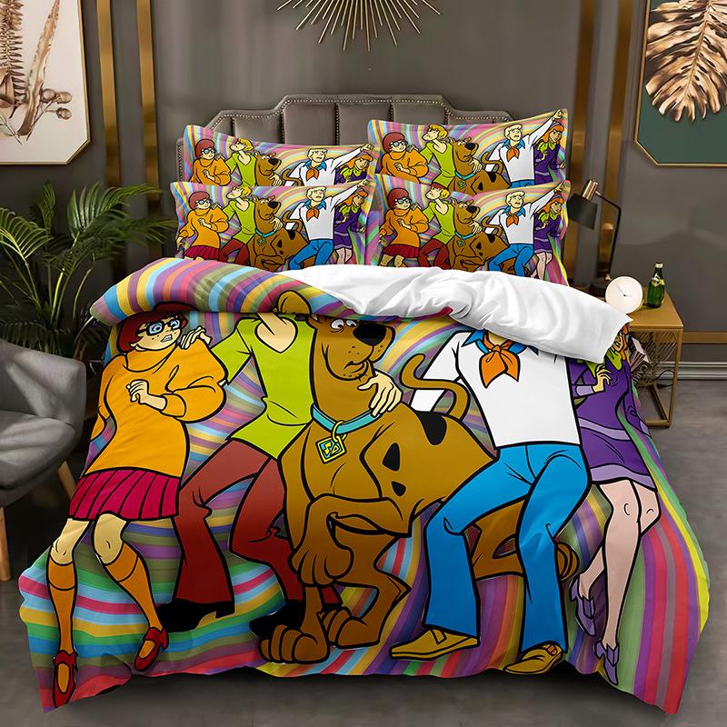 Пододеяльник Scooby Doo Dog Домашний текстиль Постельное белье Набор из трех предметов, Комплект Наволочка